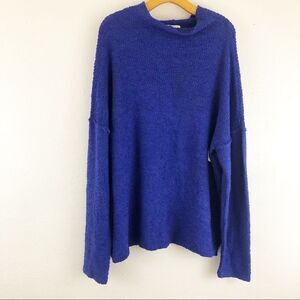 Melloday Blue Sweater cowl neck size 2X